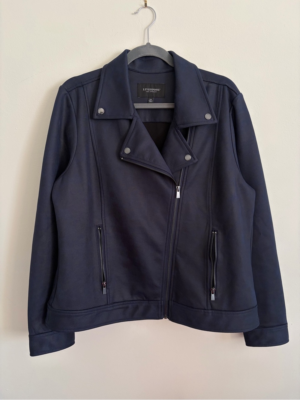 Liverpool Navy Moto-Style Zip Jacket